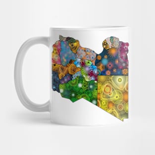 Spirograph Patterned Libya Provinces Map Mug